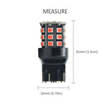Measurement diagram showing dimensions of 7440 LED bulb: 41mm tall, 20mm wide.