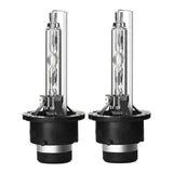 A pair of LED GUYS low beam HID headlights with a silver and black design, intended as a replacement for factory HID bulbs.